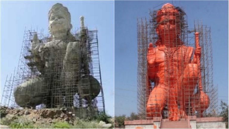 71 फुट की गदा वाले इस हनुमान जी को बनाने में लगे 8 साल, अब रिकॉर्ड बुक में होंगे शामिल