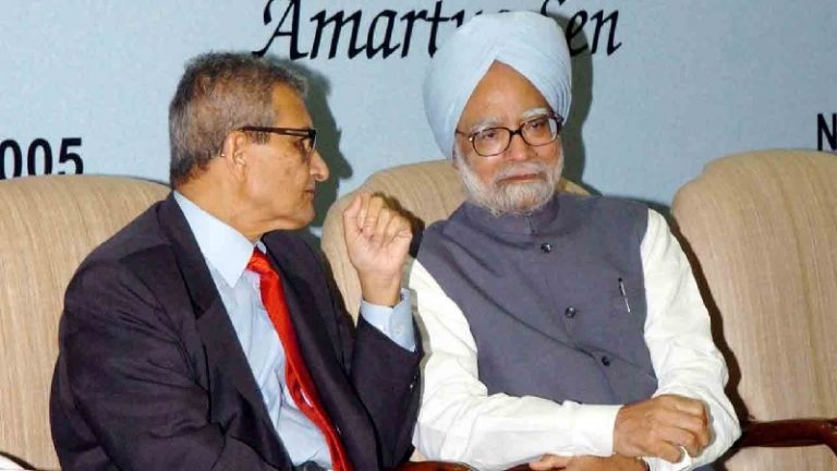 UPA काल में विदेश में बैठ ₹5 लाख प्रति महीना पाने वाले अमर्त्य सेन और मनमोहन का काला रिश्ता