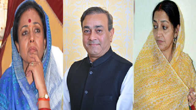 संजय सिंह का भाजपा में शामिल होना राजपरिवार के समीकरणों पर क्या असर डालेगा? (बाएँ से दाएँ, अमीता, संजय और गरिमा सिंह)