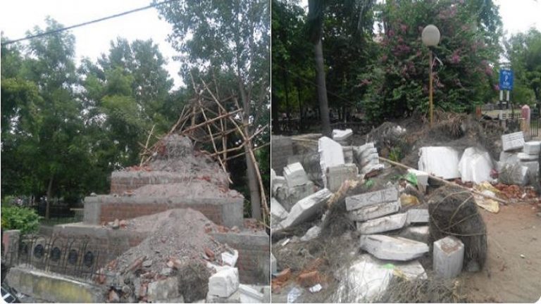 कीर्ति स्तम्भ को तोड़े जाने पर जैन समाज का आक्रोश, मुख्यमंत्री ने दिया जाँच का आश्वासन