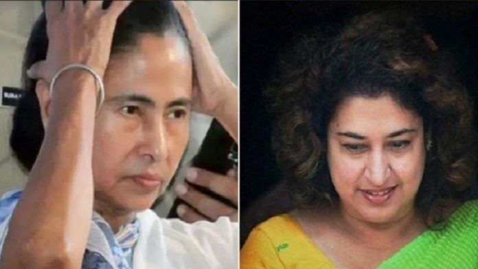ममता बनर्जी (बाएँ) और शताब्दी रॉय (दाहिने)