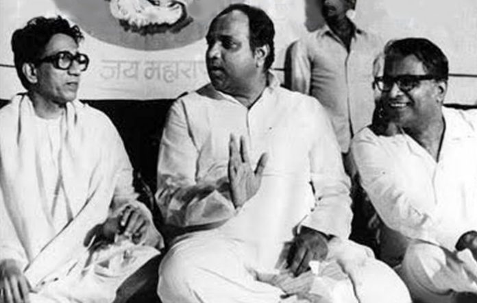शरद पवार और जॉर्ज फर्नांडीस के साथ बाल ठाकरे