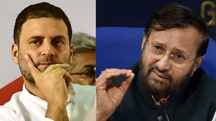 राहुल गाँधी और प्रकाश जावडेकर
