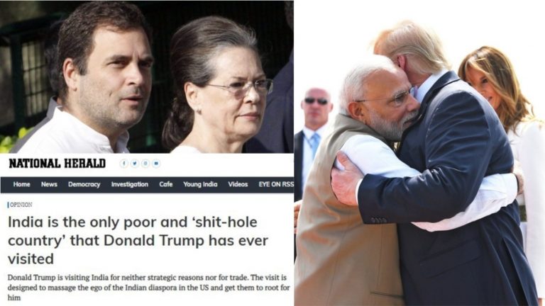 ट्रंप ने लिखा- मेरे अच्छे दोस्त मोदी, कॉन्ग्रेसी मुखपत्र नेशनल हेराल्ड ने देश को ही बता दिया- Shit Hole