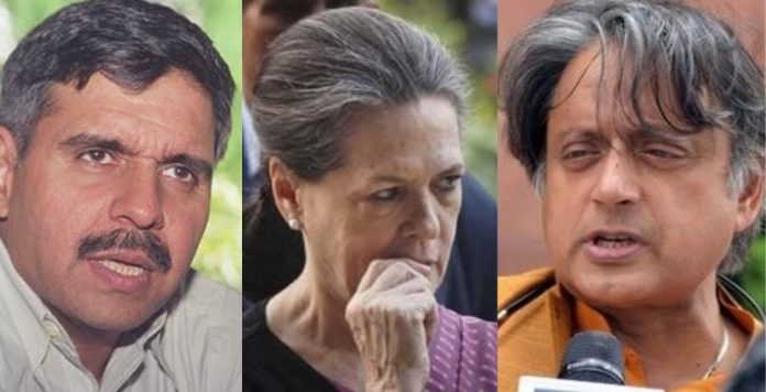 संदीप दीक्षित, सोनिया गाँधी और शशि थरूर