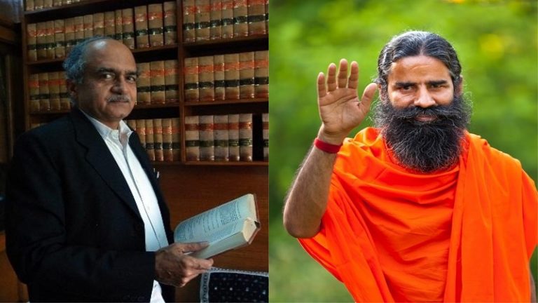 वकील प्रशांत भूषण ने बाबा रामदेव से माँगी माफी, बोले- डिफॉल्टर को लेकर गलती से आपका नाम लिया