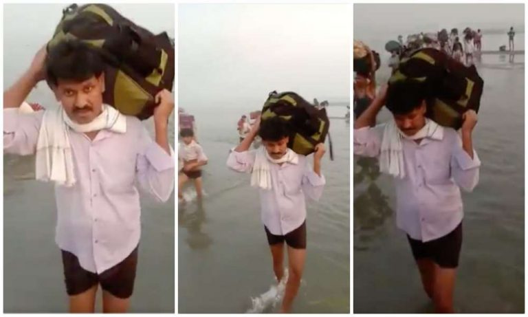 फिर से चलो: यमुना पार कर रहे प्रवासी मजदूर से NDTV रिपोर्टर ने पोज देने को कहा, देखें Video