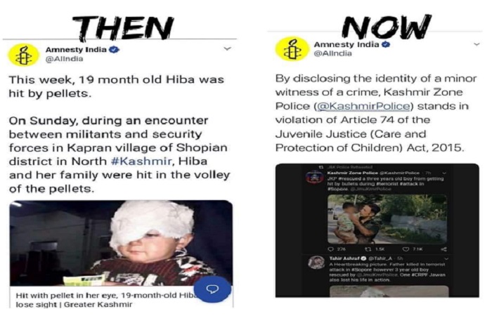 मानवाधिकारों के नाम पर मासूम की पहचान उजागर करने वाली एमनेस्टी सिखा रही कश्मीर पुलिस को कानून, लोगों ने खोली पोल