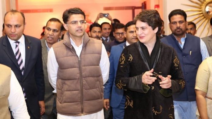 सचिन पायलट, प्रियंका गाँधी