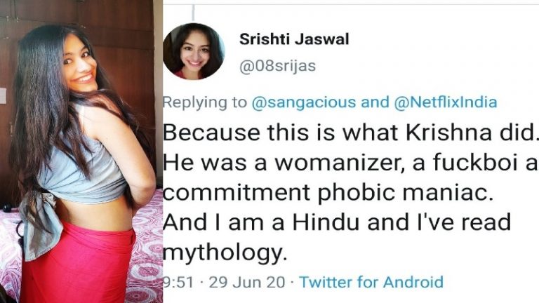 ‘व्यभिचारी और पागल F#ckboy थे श्रीकृष्ण, मैंने हिन्दू ग्रंथों में पढ़ा है’: HT की सृष्टि जसवाल के खिलाफ शिकायत दर्ज