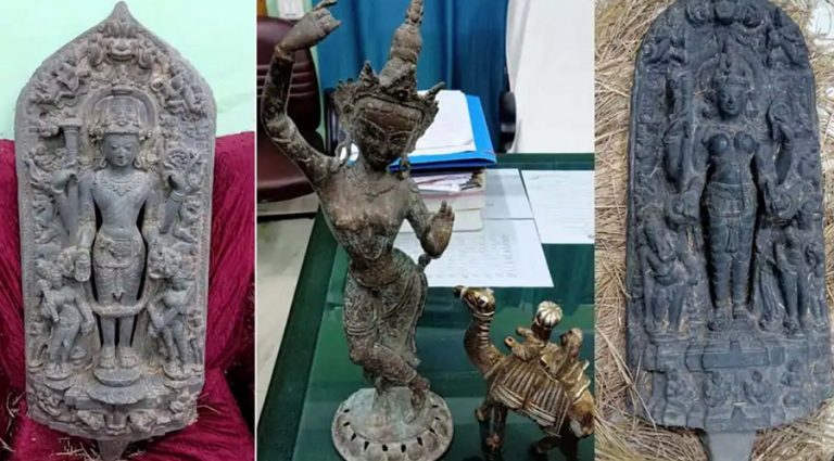 बंगाल में तस्करों से ₹35.3 करोड़ की देवी पार्वती, मनसा, भगवान विष्णु और  सूर्य सहित 25 प्राचीन मूर्तियाँ बरामद