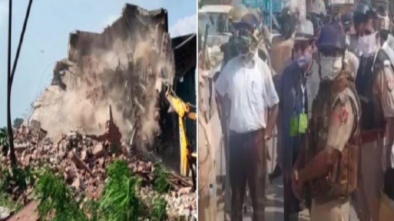 UP: माफिया मुख्तार अंसारी के करीबी रईस कुरैशी के बूचड़खाना पर चला बुलडोजर