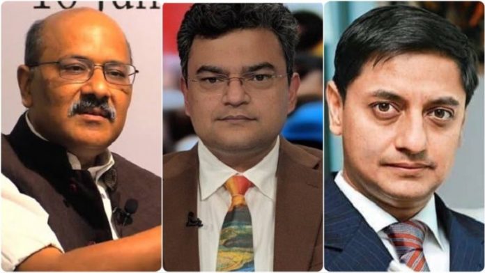 शेखर गुप्ता, डॉ. आनंद रंगनाथन और संजीव सान्याल