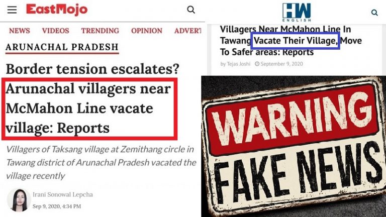 ‘चीन से विवाद के चलते गाँव-घर छोड़ रहे बॉर्डर के लोग’ – मीडिया ने चलाई खबर, भारतीय सेना ने कहा – ‘फेक न्यूज’