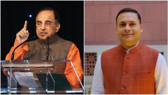 भाजपा नेता सुब्रमणय्म स्वामी और भाजपा आईटी सेल प्रमुख अमित मालवीय