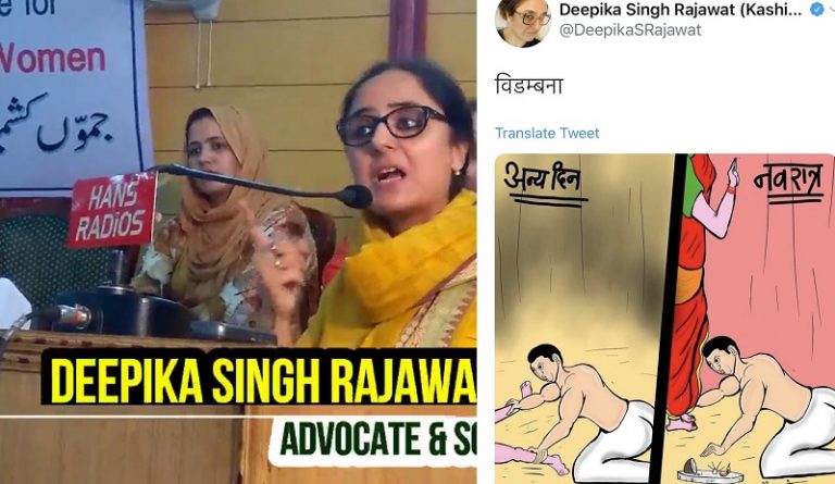 नवरात्रि में महिलाओं की पूजा, अन्य दिन रेप: कार्टून से हिंदुओं की भावनाओं को ठेस पहुँचाने वाली वकील दीपिका पर FIR