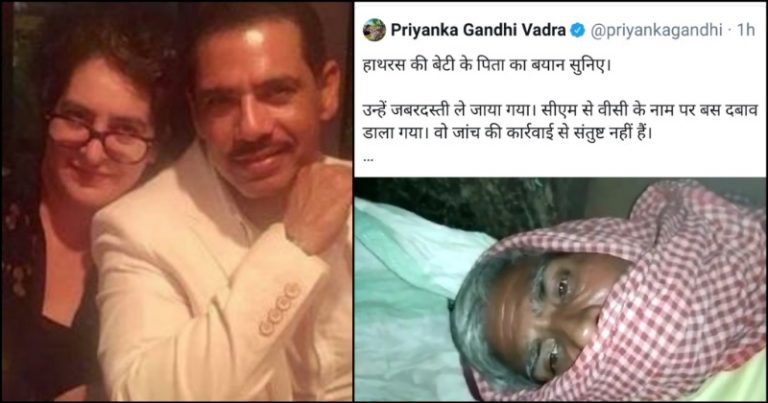 हाथरस की मृतका के पिता का प्रियंका गाँधी ने शेयर किया विवादित वीडियो, पीछे से आ रही आवाज- CBI जाँच