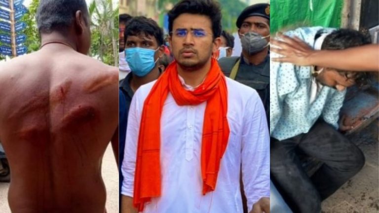TMC के गुंडों ने छतों से फेंके बम, शांतिपूर्ण मार्च पर आँसू गैस के गोले दागे गए: तेजस्वी सूर्या ने कहा- फासीवाद यही है