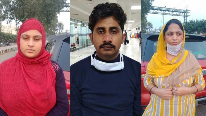 आरोपित फैजल, जुबैर, शाहीन