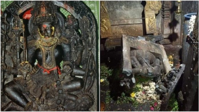 महाकाली की प्रतिमा को किया खंडित