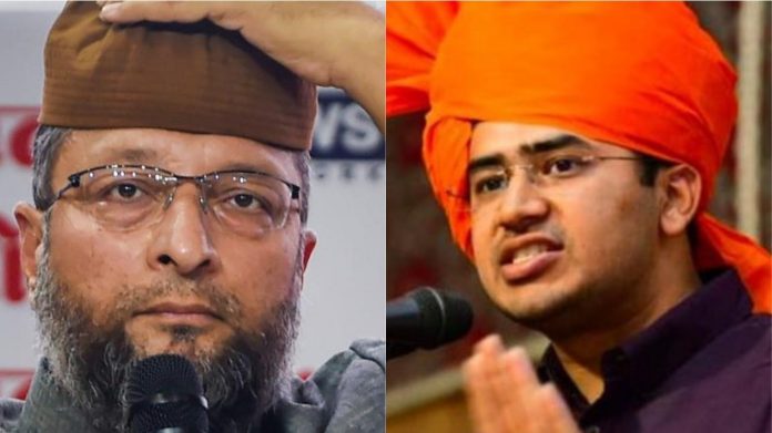 तेजस्वी सूर्या और असदुद्दीन ओवैसी
