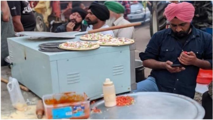 किसान आंदोलन पिज्जा पार्टी वीडियो
