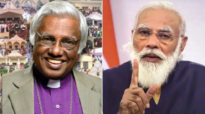 बिशप एजरा सरगुनम और पीएम मोदी