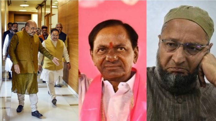 हैदराबाद निकाय चुनाव भाजपा आगे