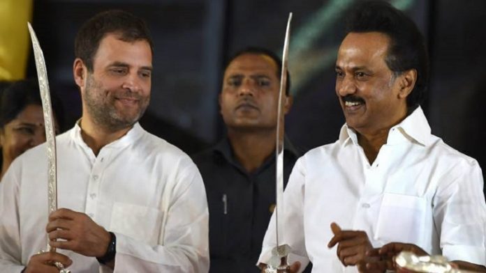 राहुल गाँधी के साथ स्टालिन