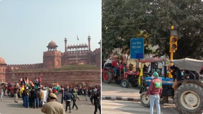 किसानों, ट्रैक्टर रैली, लाल किला