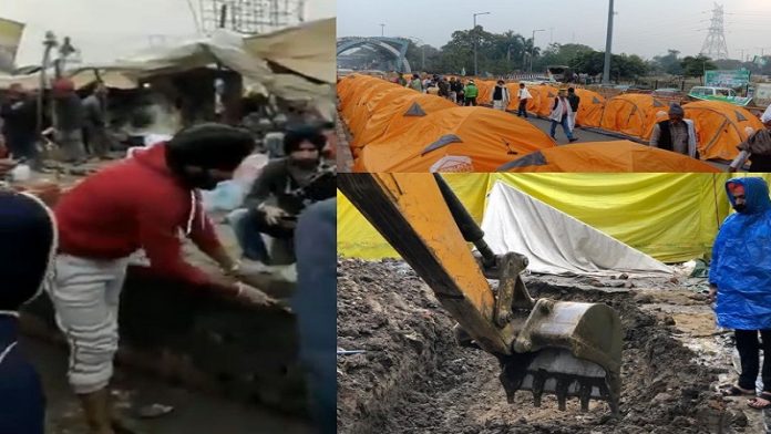 सिंघू बॉर्डर पर अवैध निर्माण