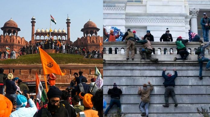 लालकिले और कैपिटल हिल में हुई हिंसा