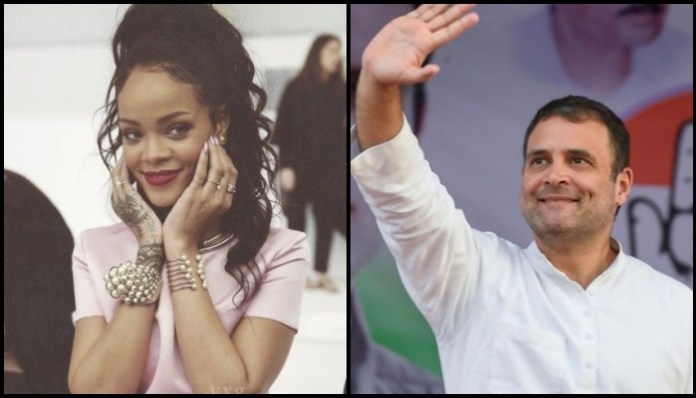 गायिका रिहाना और कॉन्ग्रेस नेता राहुल