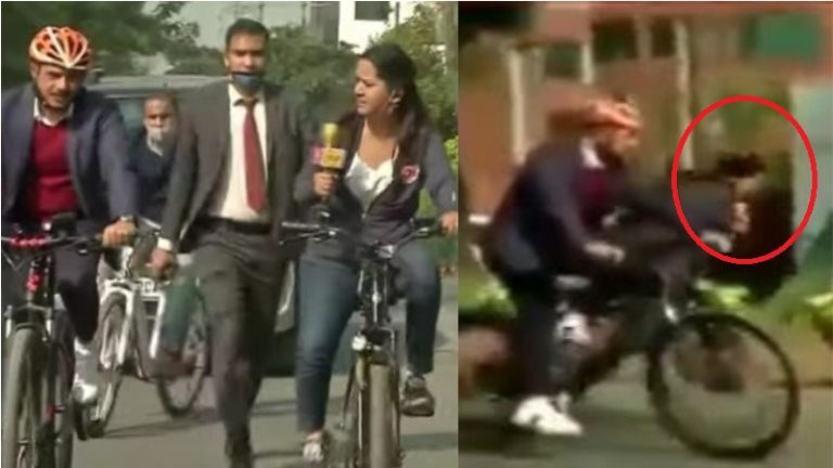 रॉबर्ड वाड्रा से BJP पर सवाल पूछा… जवाब से पहले AajTak की मौसमी सिंह साइकिल से जमीन पर गिरीं धड़ाम!