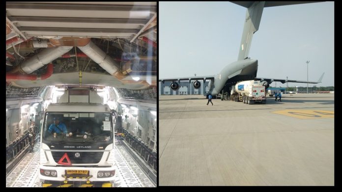 कोरोना ऑक्सीजन भारतीय वायुसेना
