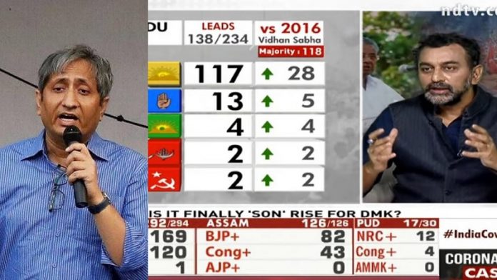 रवीश कुमार, NDTV, चुनावी नतीजों