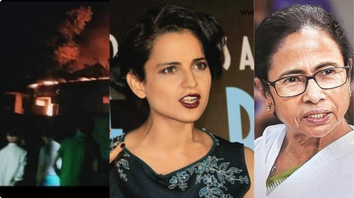 बंगाल हिंसा, कंगना रनौत और ममता बनर्जी