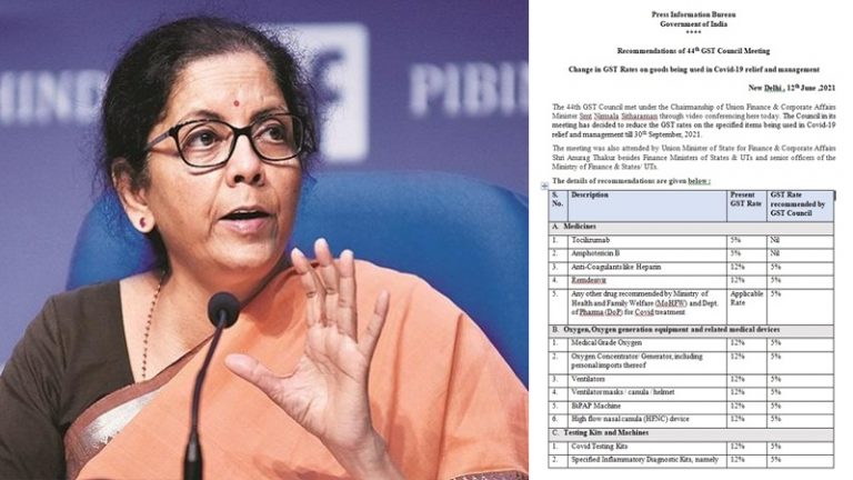ब्लैक फंगस की दवा जीएसटी फ्री, वैक्सीन पर 5 फीसदी टैक्स, सितंबर तक मिलती रहेगी छूट: वित्तमंत्री ने की कई घोषणाएँ