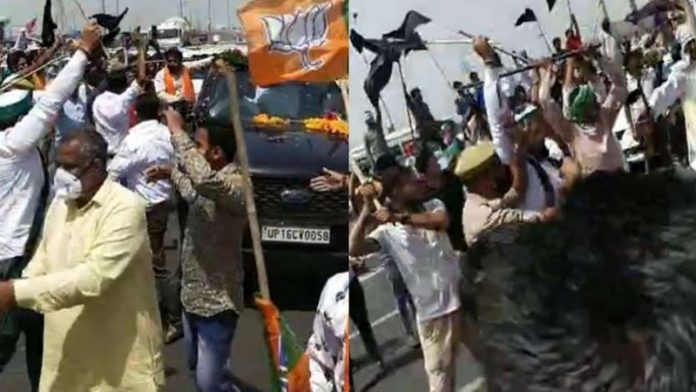 गाजीपुर बॉर्डर बीजेपी कार्यकर्ताओं किसान
