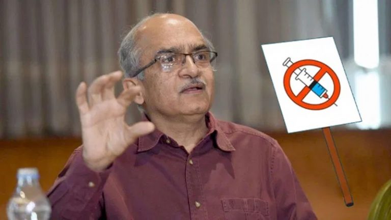 कोरोना वैक्सीन पर प्रशांत भूषण की नई कारस्तानी: भ्रामक रिपोर्ट शेयर की, दावा- टीका लेने वालों की मृत्यु दर ज्यादा