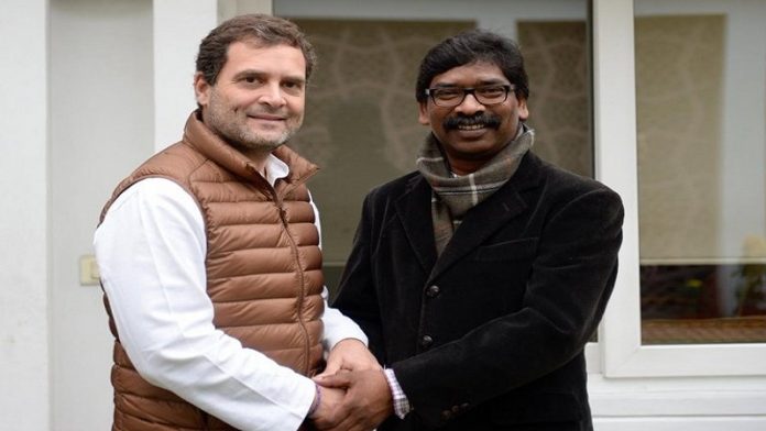 राहुल गाँधी के साथ हेमंत सोरेन