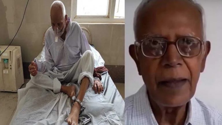 अस्पताल का बेड, जंजीरों में कैद मुजरिम: जिसे बता रहे स्टेन स्वामी, जानें उस तस्वीर का सच
