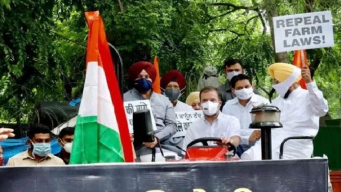 राहुल गाँधी, ट्रैक्टर रैली