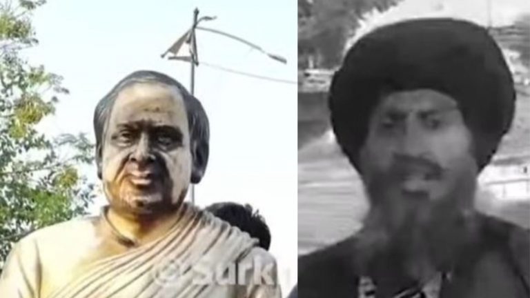 राजीव गाँधी की प्रतिमा पर पेट्रोल डालकर निहंग सिख ने लगाई आग, कॉन्ग्रेस नेता पग से साफ करते दिखे मूर्ति