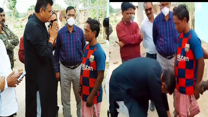 हजारीबाग में घर वापसी करने वाले युवक के बीजेपी विधायक ने छुए पैर
