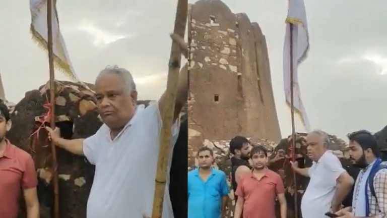 BJP सांसद ने आमागढ़ किले पर फहराया ध्वज, राजस्थान पुलिस ने किया गिरफ्तार: कॉन्ग्रेस MLA ने फाड़ा था भगवा झंडा