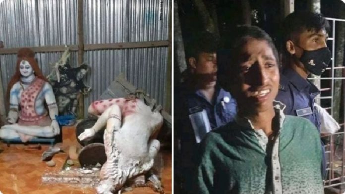 नोआखली मंदिर, युवक, तोड़फोड़