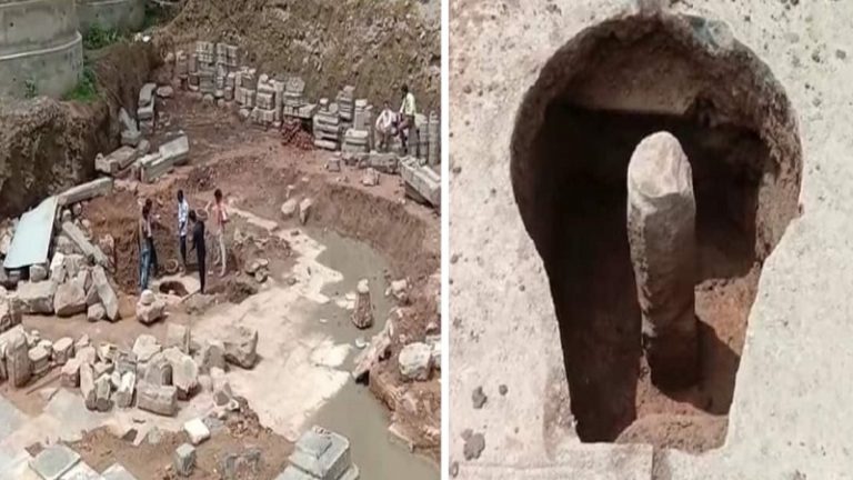 महाकाल परिसर में खुदाई में मिला वृहद शिवलिंग, 2100 साल पुराने मंदिर का अवशेष: नरकंकाल से तेज हुई मुगल आक्रांताओं द्वारा नरसंहार की आशंका