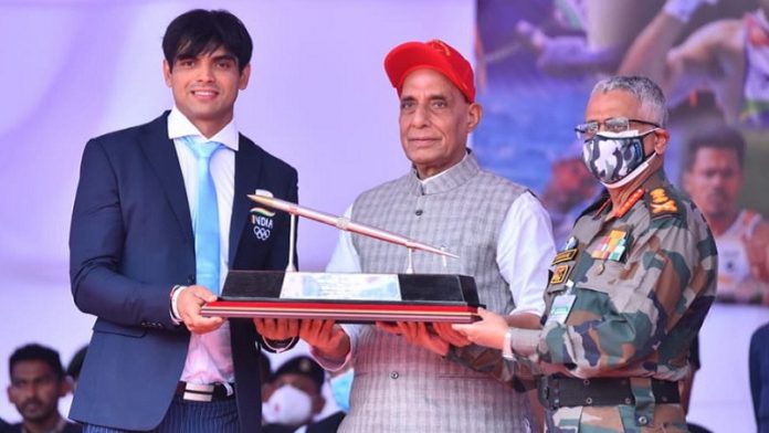 नीरज चोपड़ा, राजनाथ सिंह
