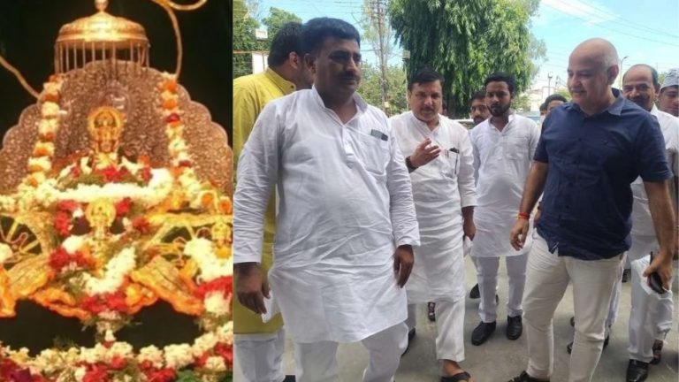 जन्मभूमि पर चाहिए थी यूनिवर्सिटी, भूमि घोटाले का ‘मनगढंत आरोप: अब वोट के लिए ‘राम भक्त’ बनें सिसोदिया-संजय, पहुँचे अयोध्या